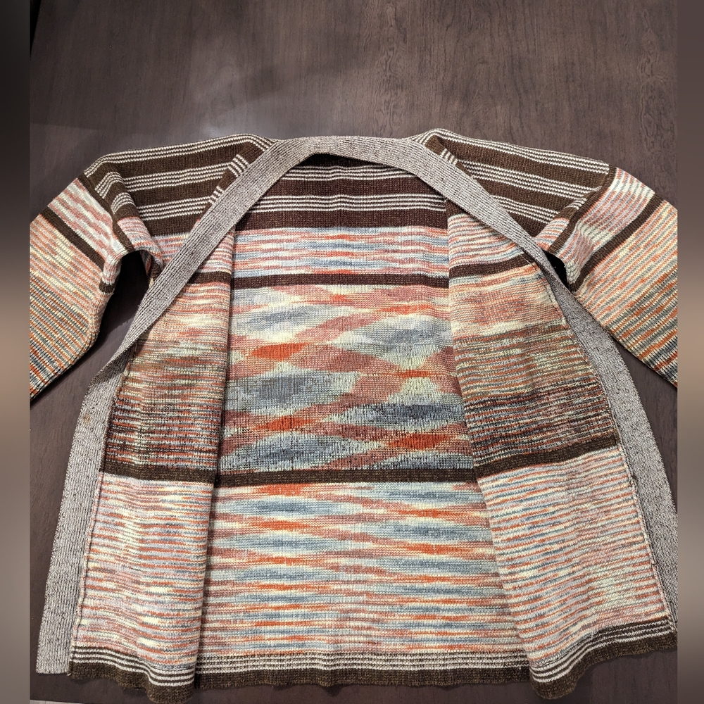 Vintage 1970s to 1980s open cardigan sweater Kimlon size medium - Picture 3 of 7